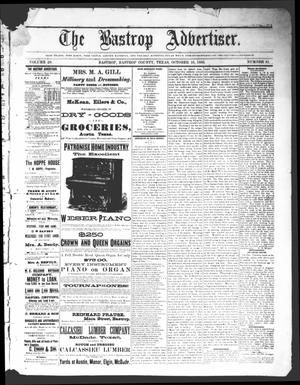 Primary view of object titled 'The Bastrop Advertiser (Bastrop, Tex.), Vol. 29, No. 41, Ed. 1 Saturday, October 16, 1886'.