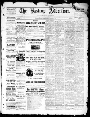Primary view of object titled 'The Bastrop Advertiser (Bastrop, Tex.), Vol. 34, No. 38, Ed. 1 Saturday, October 22, 1892'.