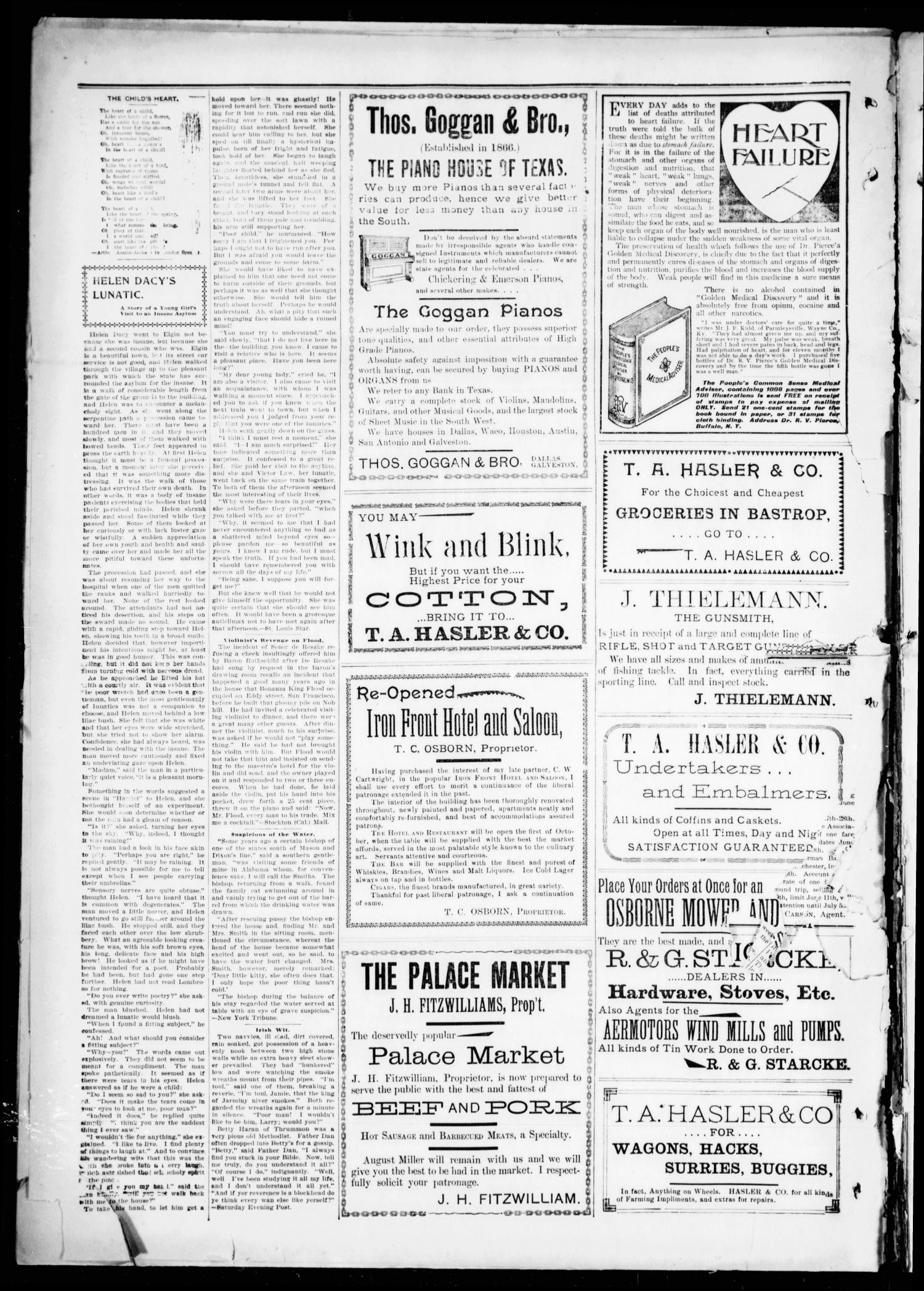 The Bastrop Advertiser (Bastrop, Tex.), Vol. 48, No. 22, Ed. 1 Saturday, June 2, 1900
                                                
                                                    [Sequence #]: 8 of 8
                                                