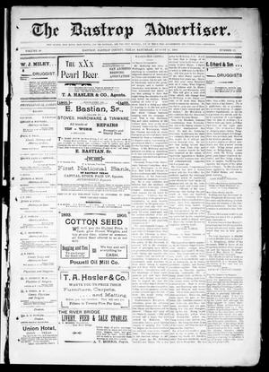 Primary view of object titled 'The Bastrop Advertiser (Bastrop, Tex.), Vol. 48, No. 32, Ed. 1 Saturday, August 11, 1900'.