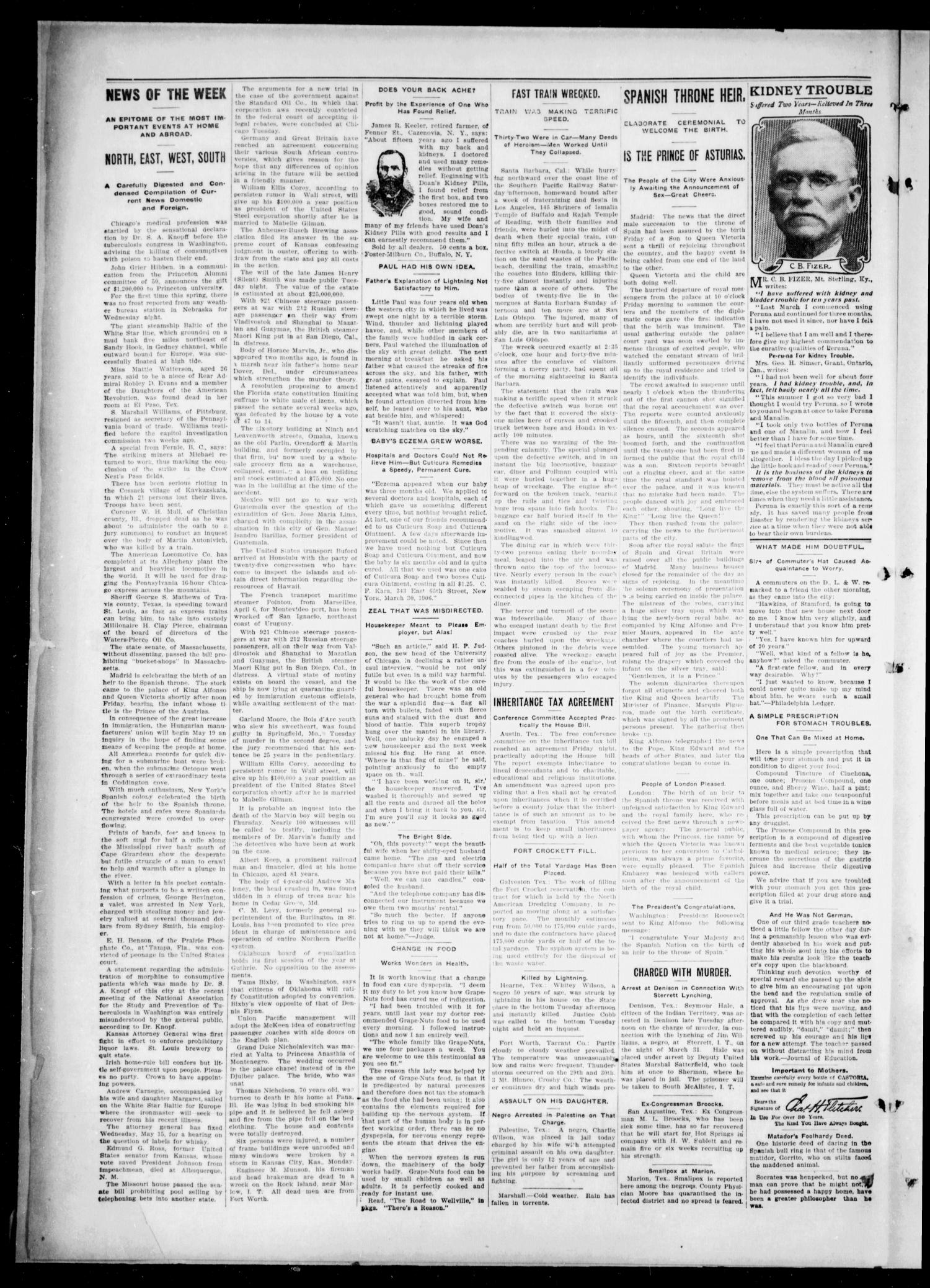 The Bastrop Advertiser (Bastrop, Tex.), Vol. 55, No. 7, Ed. 1 Saturday, May 18, 1907
                                                
                                                    [Sequence #]: 4 of 8
                                                