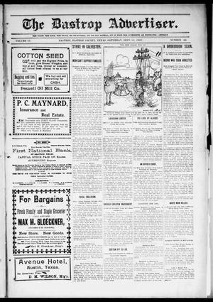 Primary view of object titled 'The Bastrop Advertiser (Bastrop, Tex.), Vol. 55, No. 24, Ed. 1 Saturday, September 14, 1907'.