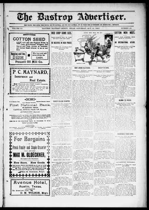 Primary view of object titled 'The Bastrop Advertiser (Bastrop, Tex.), Vol. 55, No. 28, Ed. 1 Saturday, October 12, 1907'.