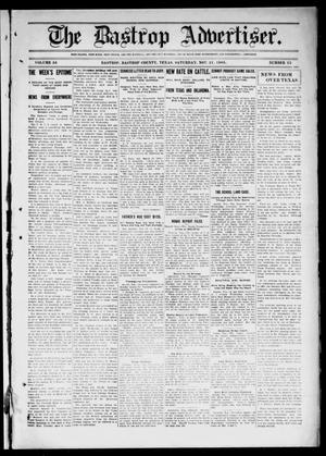Primary view of object titled 'The Bastrop Advertiser (Bastrop, Tex.), Vol. 56, No. 33, Ed. 1 Saturday, November 21, 1908'.