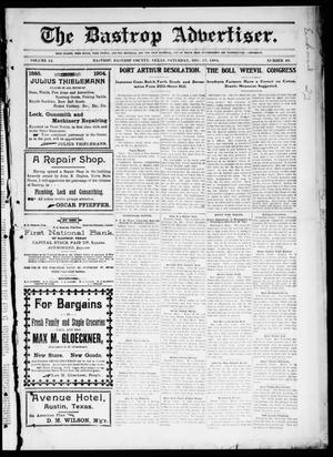 Primary view of object titled 'The Bastrop Advertiser (Bastrop, Tex.), Vol. 52, No. 40, Ed. 1 Saturday, December 17, 1904'.