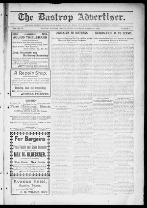 Primary view of object titled 'The Bastrop Advertiser (Bastrop, Tex.), Vol. 53, No. 1, Ed. 1 Saturday, March 25, 1905'.