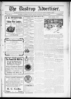 Primary view of object titled 'The Bastrop Advertiser (Bastrop, Tex.), Vol. 57, No. 46, Ed. 1 Saturday, March 5, 1910'.