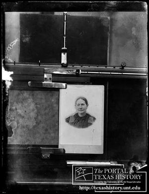 Primary view of object titled '[Photograph of a photograph of a woman]'.