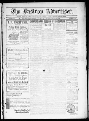 Primary view of object titled 'The Bastrop Advertiser (Bastrop, Tex.), Vol. 58, No. 18, Ed. 1 Saturday, August 20, 1910'.
