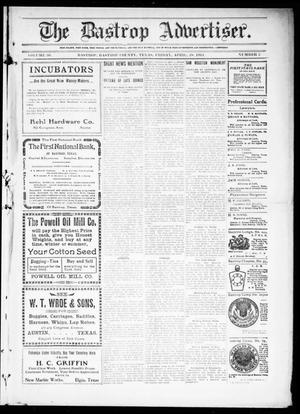Primary view of object titled 'The Bastrop Advertiser (Bastrop, Tex.), Vol. 59, No. 2, Ed. 1 Friday, April 28, 1911'.