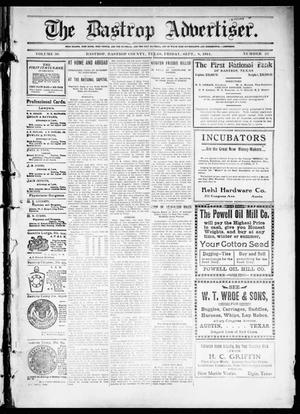 Primary view of object titled 'The Bastrop Advertiser (Bastrop, Tex.), Vol. 59, No. 22, Ed. 1 Friday, September 8, 1911'.