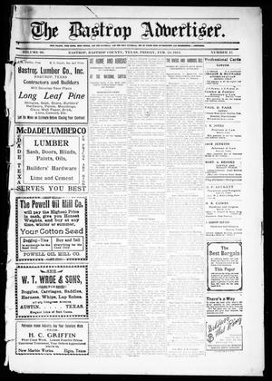 Primary view of object titled 'The Bastrop Advertiser (Bastrop, Tex.), Vol. 60, No. 45, Ed. 1 Friday, February 28, 1913'.