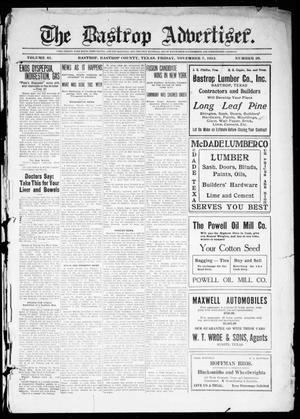 Primary view of object titled 'The Bastrop Advertiser (Bastrop, Tex.), Vol. 61, No. 29, Ed. 1 Friday, November 7, 1913'.