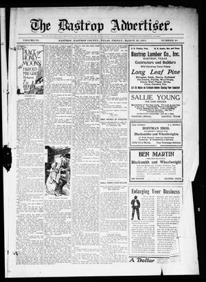 Primary view of object titled 'The Bastrop Advertiser (Bastrop, Tex.), Vol. 62, No. 48, Ed. 1 Friday, March 19, 1915'.
