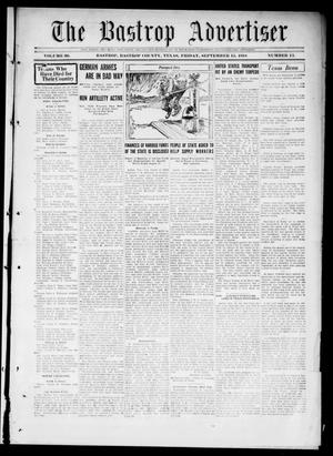 Primary view of object titled 'The Bastrop Advertiser (Bastrop, Tex.), Vol. 66, No. 13, Ed. 1 Friday, September 13, 1918'.