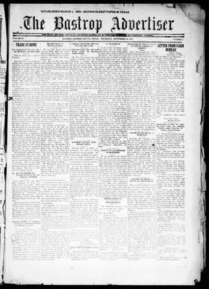 Primary view of object titled 'The Bastrop Advertiser (Bastrop, Tex.), Vol. 69, No. 7, Ed. 1 Thursday, September 15, 1921'.