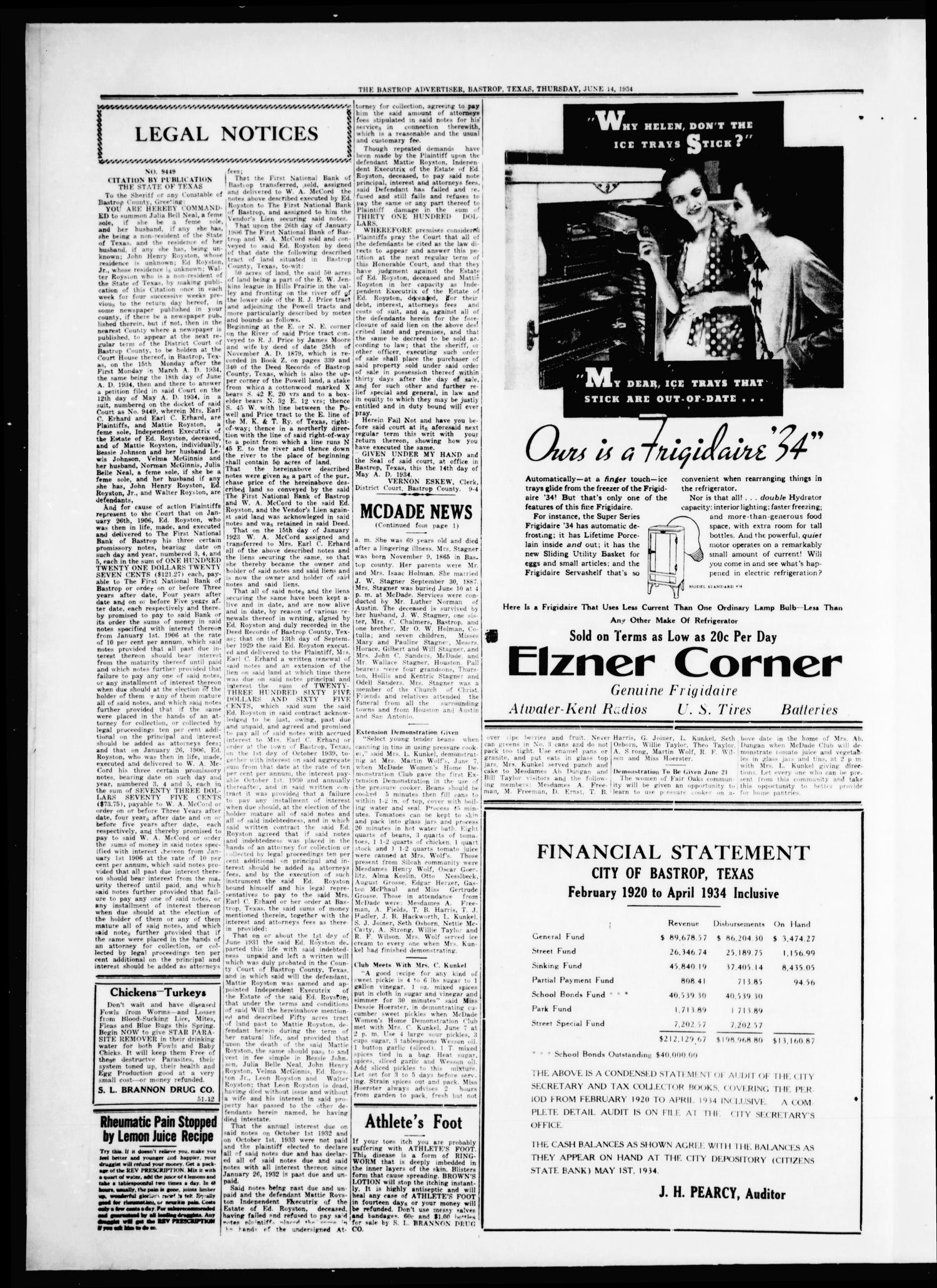 The Bastrop Advertiser (Bastrop, Tex.), Vol. 81, No. 12, Ed. 1 Thursday, June 14, 1934
                                                
                                                    [Sequence #]: 2 of 4
                                                