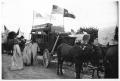 Photograph: Texas Sesquicentennial Wagon Train on Its Way from Windthorst to Wich…