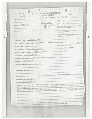 Primary view of object titled '[City of Dallas Police Department Case Report for Juanita Dale Dabbs]'.