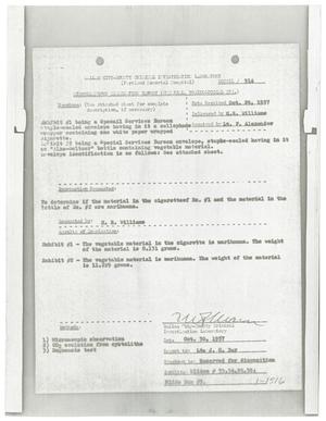 Primary view of object titled '[Dallas City-County Criminal Investigation Laboratory Report]'.