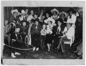 Primary view of object titled 'Cowgirls From the Madison Square Garden Rodeo With Mrs. William Randolph Hearst, 1932'.