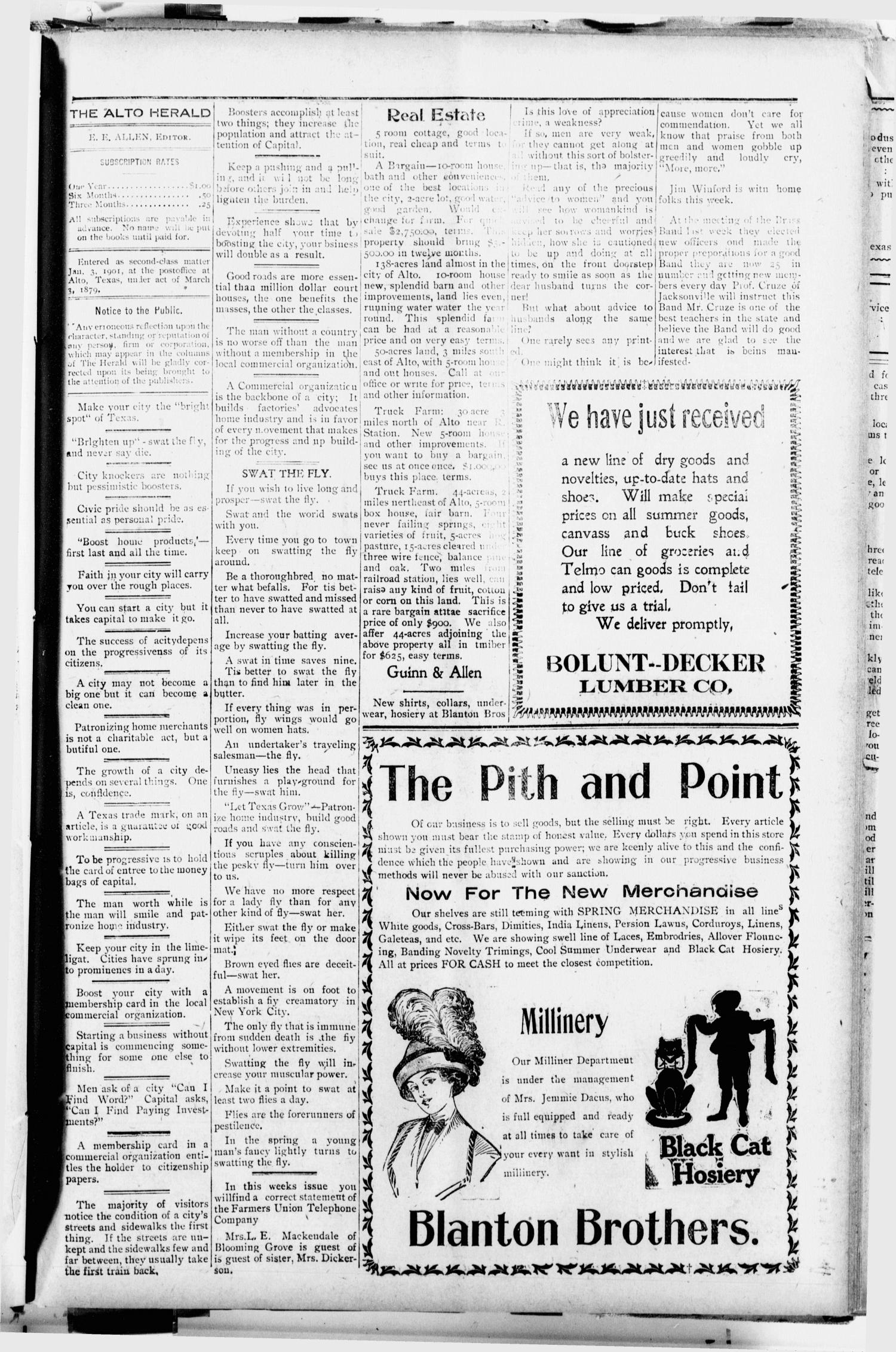 The Alto Herald (Alto, Tex.), Vol. 12, No. 25, Ed. 1 Thursday, May 16, 1912
                                                
                                                    [Sequence #]: 7 of 10
                                                