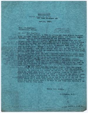 [Two Letters from Dr. Edwin D. Moten to Ike S. Moten and Rev. L. E. Goodlow, April 11, 1947]