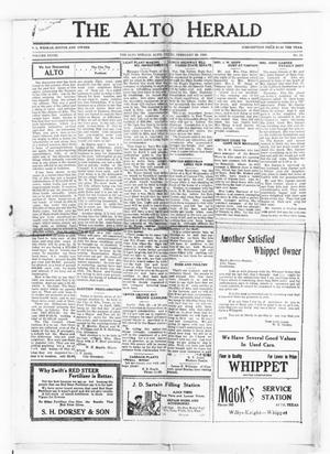 Primary view of object titled 'The Alto Herald (Alto, Tex.), Vol. 28, No. 32, Ed. 1 Thursday, February 28, 1929'.