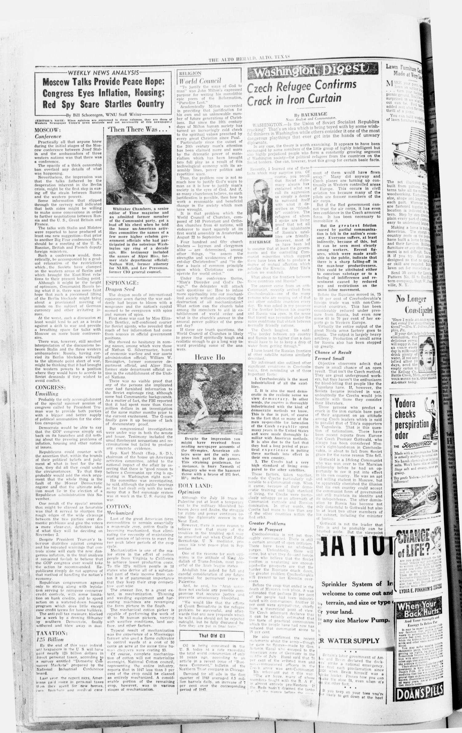 The Alto Herald (Alto, Tex.), Vol. 48, No. 12, Ed. 1 Thursday, August 26, 1948
                                                
                                                    [Sequence #]: 2 of 14
                                                