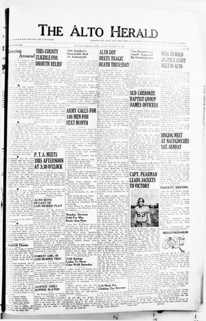 Primary view of object titled 'The Alto Herald (Alto, Tex.), No. 18, Ed. 1 Thursday, October 16, 1952'.