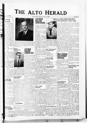 Primary view of object titled 'The Alto Herald (Alto, Tex.), No. 1, Ed. 1 Thursday, June 9, 1960'.