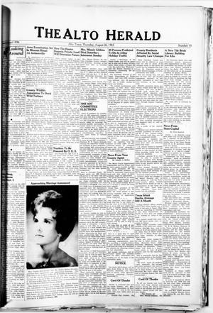 Primary view of object titled 'The Alto Herald (Alto, Tex.), No. 13, Ed. 1 Thursday, August 26, 1965'.