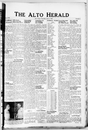 Primary view of object titled 'The Alto Herald (Alto, Tex.), No. 1, Ed. 1 Thursday, June 2, 1966'.