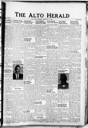 Primary view of object titled 'The Alto Herald (Alto, Tex.), No. 16, Ed. 1 Thursday, September 15, 1966'.