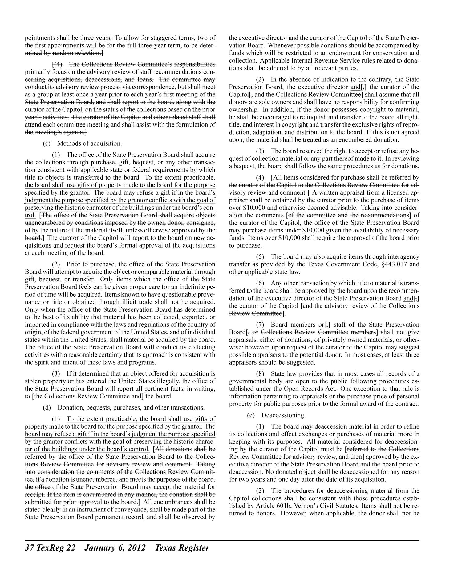 Texas Register, Volume 37, Number 1, Pages 1-84, January 6, 2012
                                                
                                                    22
                                                