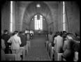 Photograph: [Religious service inside Little Chapel-in-the-Woods]