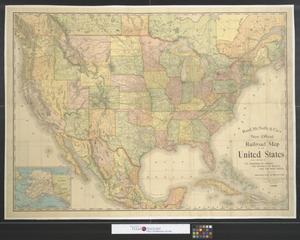 Primary view of object titled 'Rand McNally & Co.'s new official railroad map of the United States : With portions of the dominion of Canada, the Republic of Mexico, and the West Indies.'.