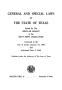 Primary view of General and Special Laws of The State of Texas Passed By The Regular Session of the Sixty-First Legislature, Volume 1