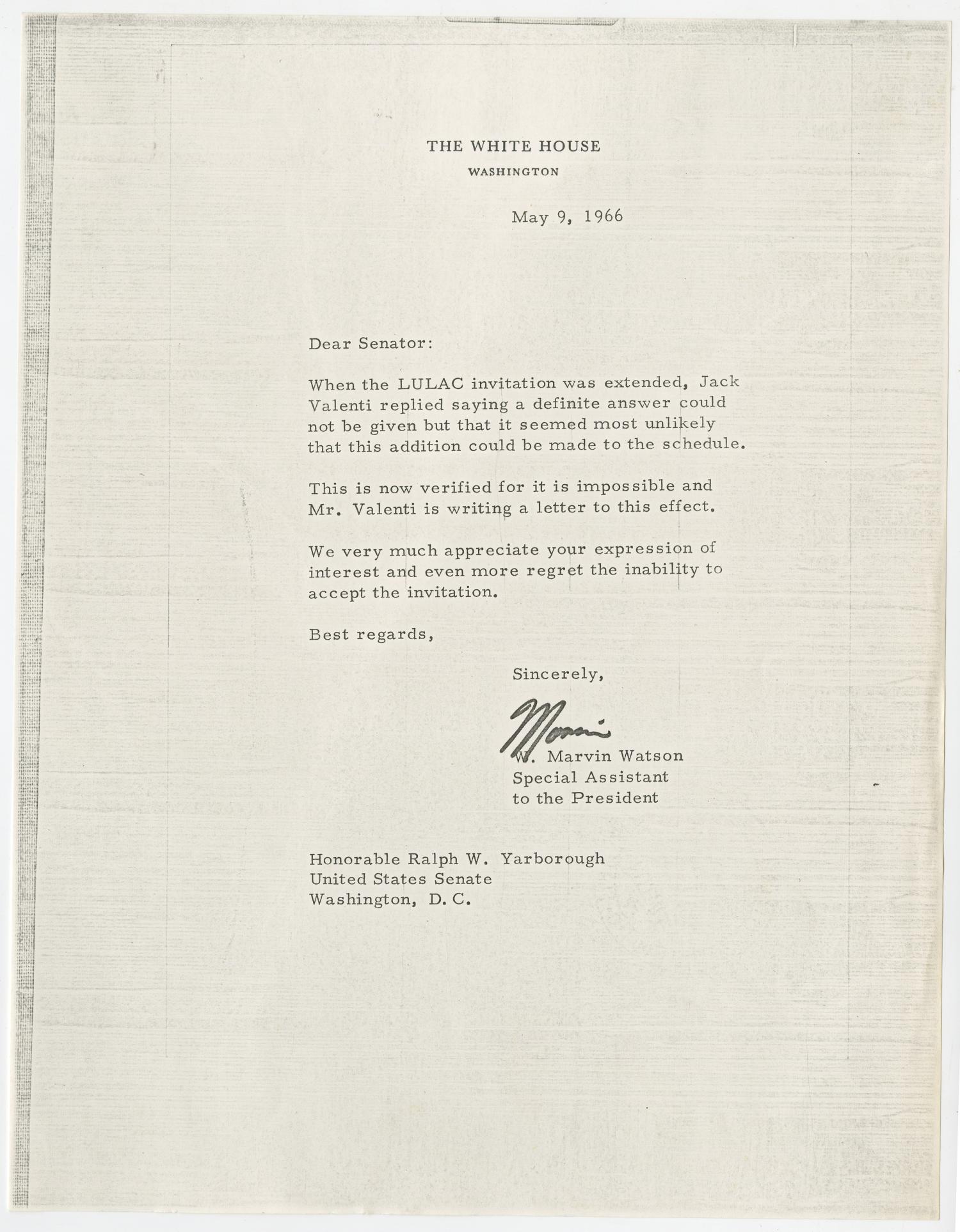 [Letter from Ralph W. Yarborough to Ernest Eguia - 1966-05-11]
                                                
                                                    [Sequence #]: 3 of 4
                                                