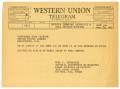 Letter: [Telegram from Toby P. Hernandez to John Pastore - 1966-05-23]