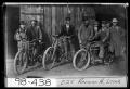 Photograph: Motorcycles in Front of Blacksmith Shop in Avoca