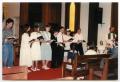 Photograph: [1991 Confirmation Class Singing a Hymn at Danevang Lutheran Church]
