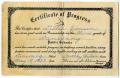 Primary view of Certificate of Progress