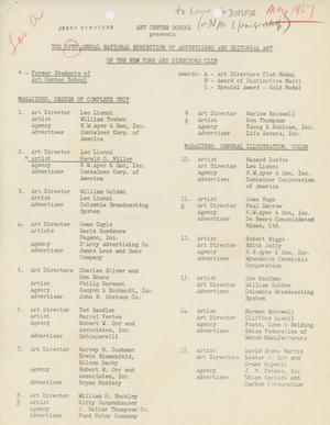 Primary view of object titled 'The 29th Annual National Exhibition of Advertising and Editorial Art of the New York Art Directors Club [Checklist]'.