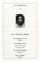 Pamphlet: [Funeral Program for Clemmie K. Bailey, August 25, 1992]