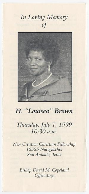 Primary view of object titled '[Funeral Program for H. Brown, July 1, 1999]'.