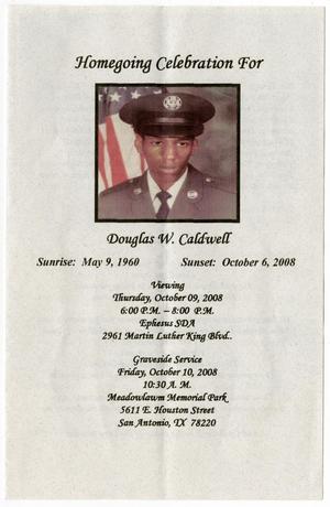 Primary view of object titled '[Funeral Program for Douglas W. Caldwell, October 9, 2008]'.