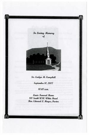 Primary view of object titled '[Funeral Program for Evelyn M. Campbell, September 10, 2007]'.