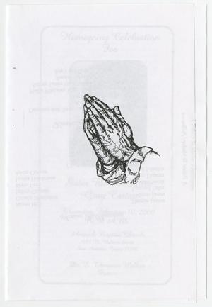 Primary view of object titled '[Funeral Program for Bennie Carter, February 10, 2000]'.