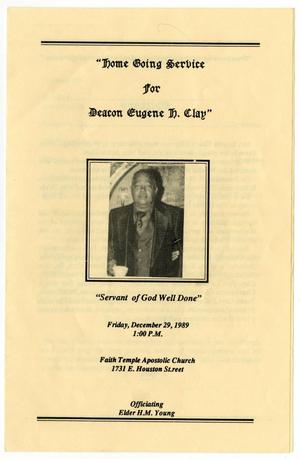 Primary view of object titled '[Funeral Program for Eugene Clay, December 29, 1989]'.